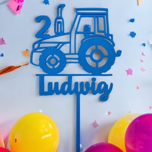 Cake topper tractor, personalized with name and number