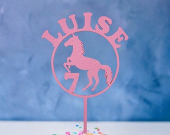 Cake-Topper,Pferd,Kindergeburtstag, personalisiert mit Namen und Zahl,Kuchenstecker,"Steckie"