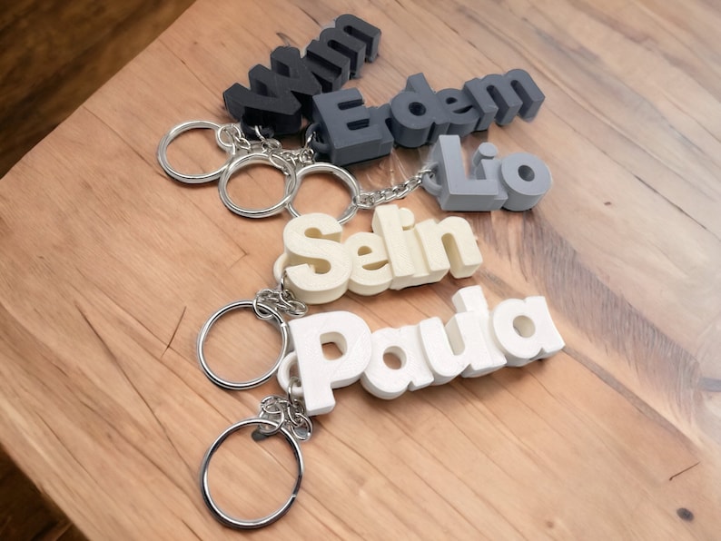 3D Namensanhänger, personalisierter Schlüsselanhänger mit ihrem Wunschnamen, Anhänger mit Namen in Wunschfarbe Bild 5