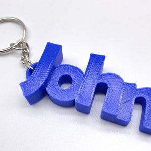 3D Namensanhänger, personalisierter Schlüsselanhänger mit ihrem Wunschnamen, Anhänger mit Namen in Wunschfarbe Bild 3