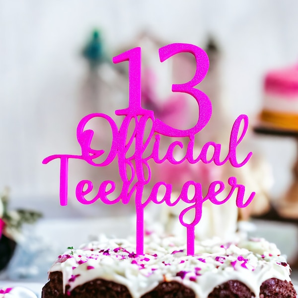 Caketopper "13 Official Teenager", Geburtstag