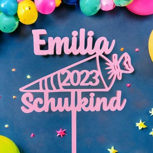 Cake topper for school enrollment, personalized with name and year of enrollment, cake topper, cake topper, school child image 4