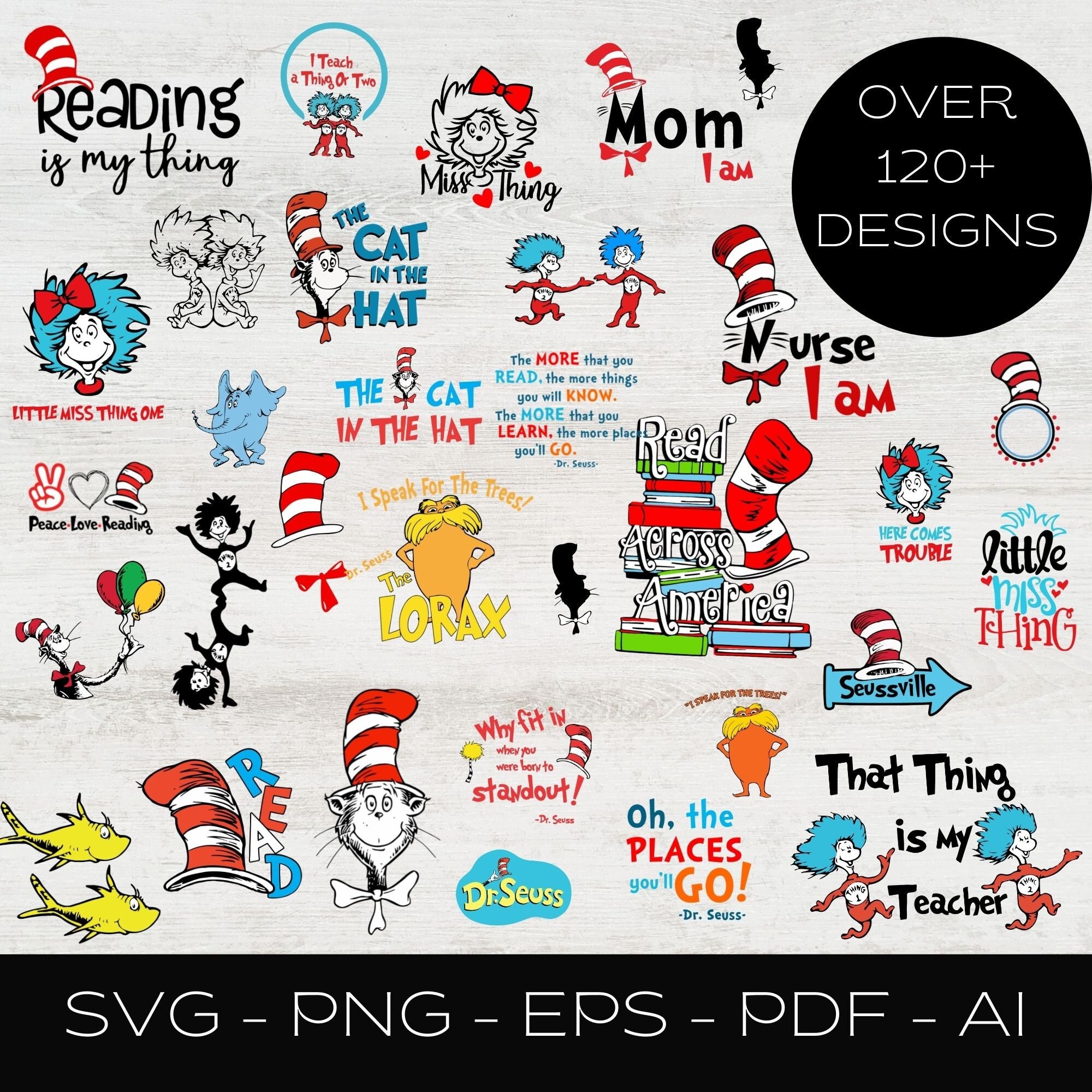 Dr Seuss SVG Dr Seuss Hat SVG Teacher Dr Seuss Svg Cat in Etsy