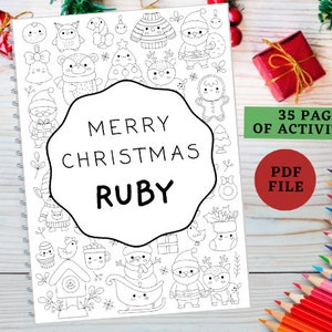 NEW Personalised Merry Christmas Activity Book - All brand new activities and games!