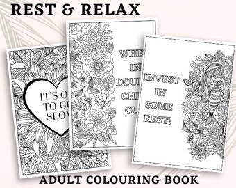 Rest & Relax Colouring Book {Printable}
