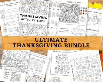 Thanksgiving Bundle. Ultimate Family fun. {digital download} Activity Pages/Bingo/I Am Thankful Pages/Placemats