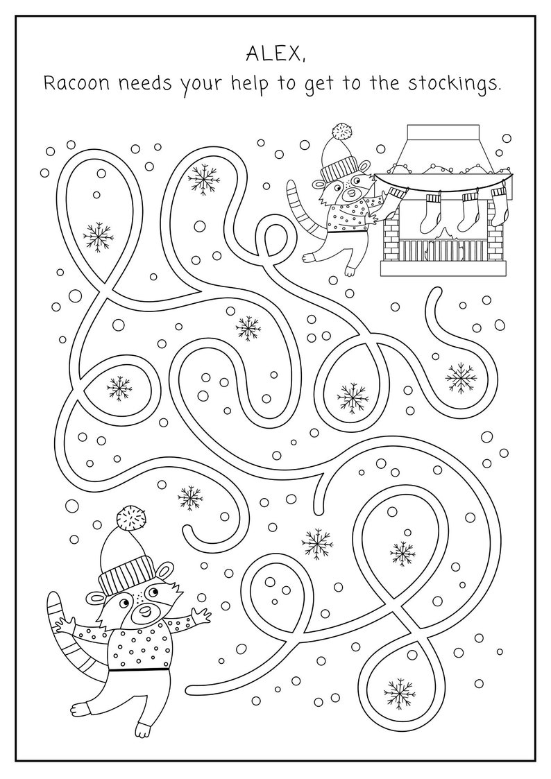 PERSONALISED Christmas Activity Book 32 pages of festive fun PDF FILE image 9