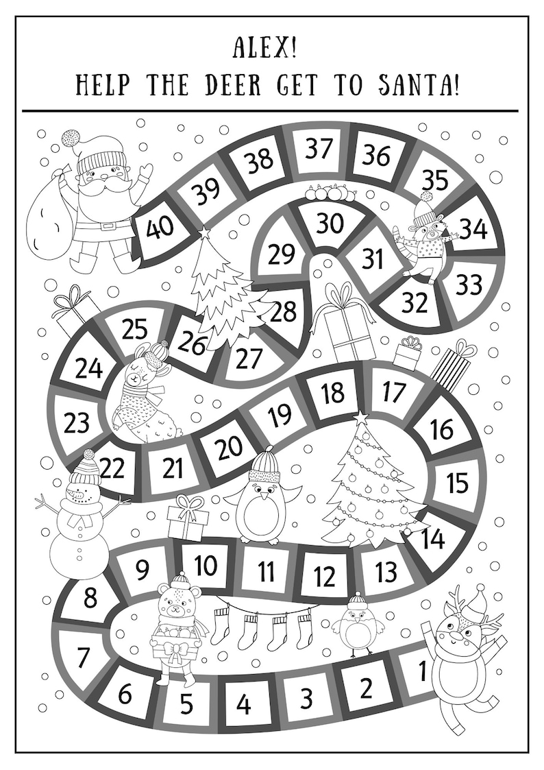 PERSONALISED Christmas Activity Book 32 pages of festive fun PDF FILE image 3