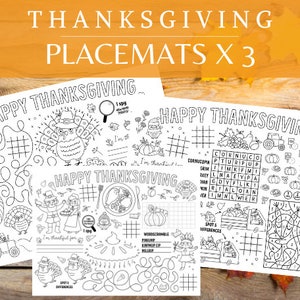 Thanksgiving Ultimate Family Bundle digital pdf file Activity Pages/Bingo/I Am Thankful Pages/Placemats image 4