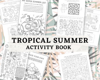 Tropical Summer Activity Book {Printable file}