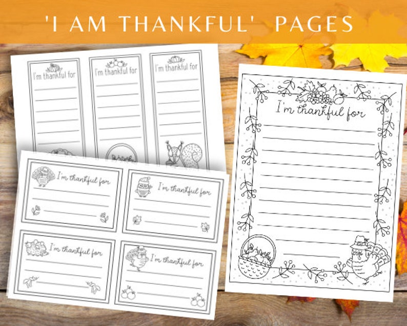 Thanksgiving Ultimate Family Bundle digital pdf file Activity Pages/Bingo/I Am Thankful Pages/Placemats image 5