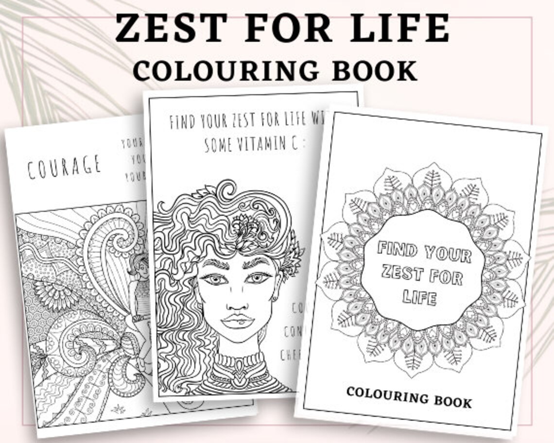 Zest for Life Colouring Book printable PDF FILE Etsy