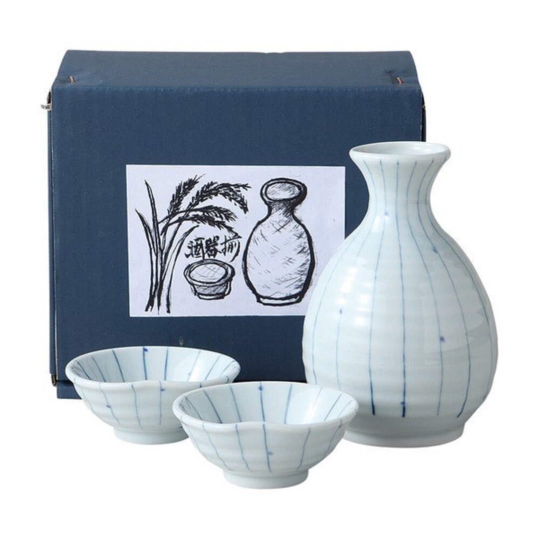 Japanese Ceramic Sake Cup and Caraf Gift Set Made in Japan Etsy