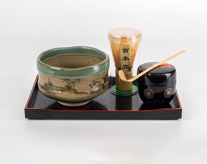 Japanese Ceremonial Matcha Kit | Handmade, Made in Japan, Gift Set, Birthday, Christmas, Tea Party, Japanese Tea Cup, Mino Ware