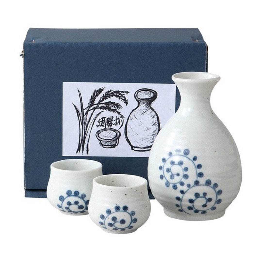 Japanese Ceramic Sake Cup and Caraf Gift Set Made in Japan Etsy