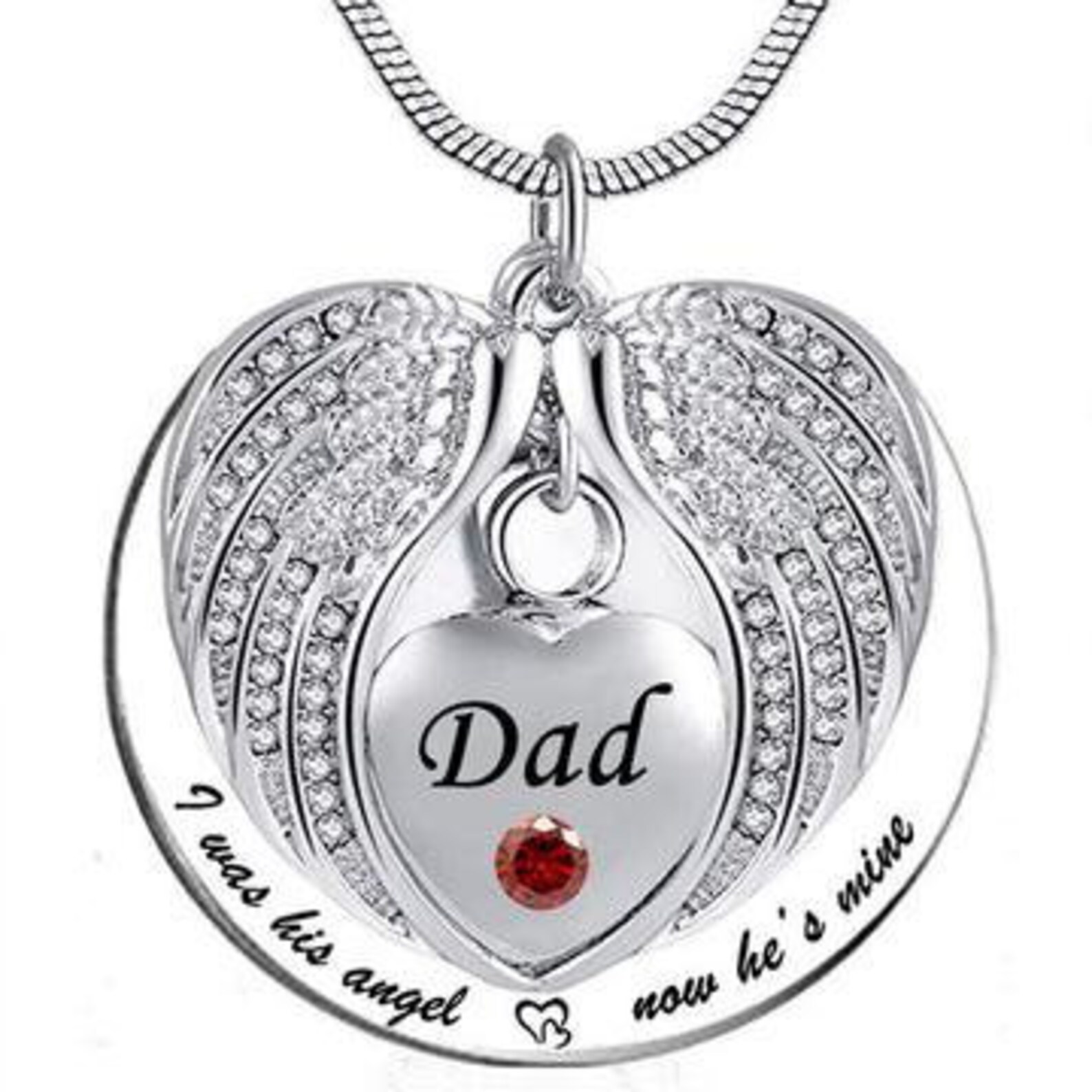 Dad Cremation Jewelry W/ Birthstones and Angel Wings Holding a Etsy