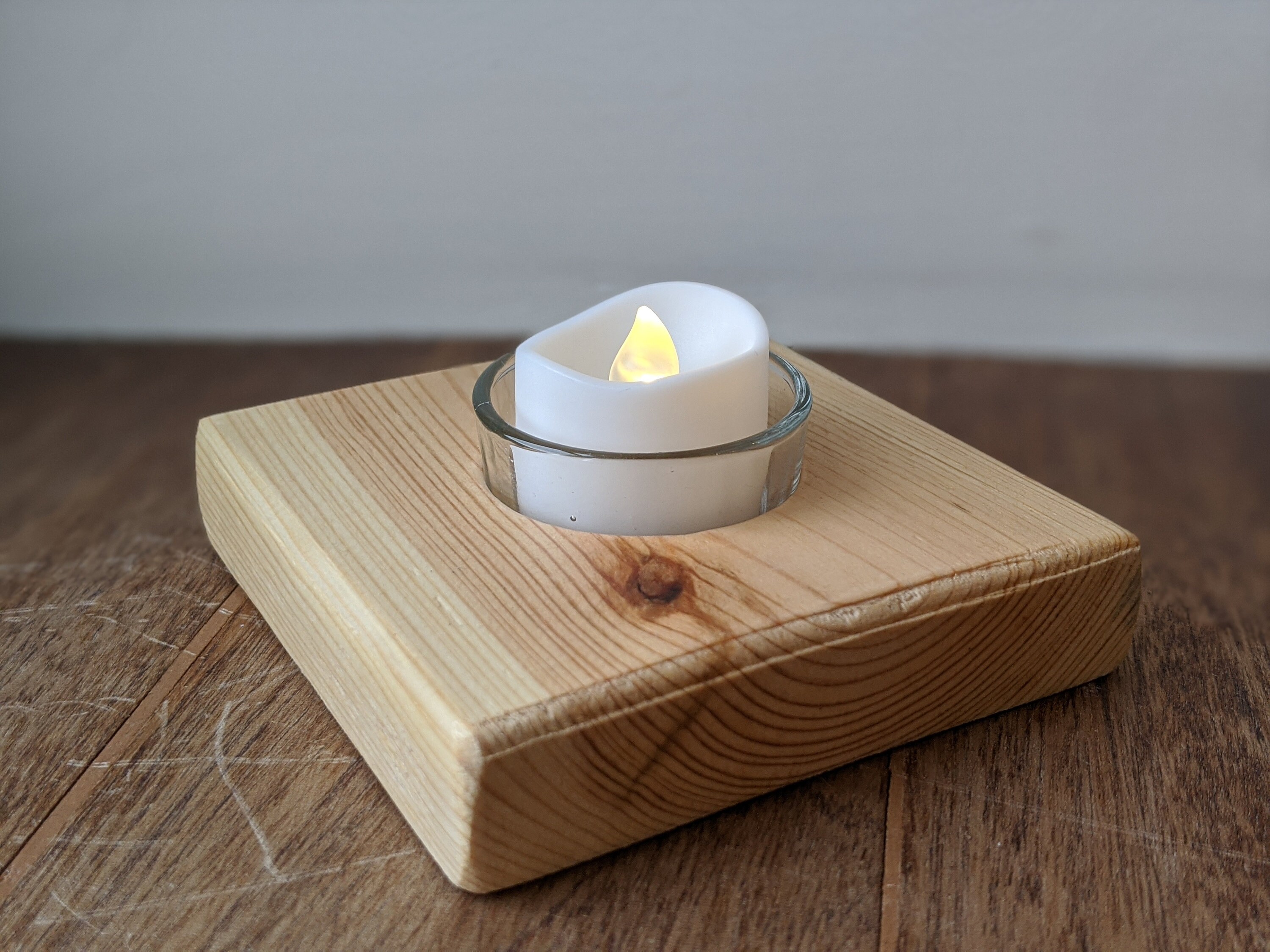 Wine Bottle LED Tea Light Candle Holder Upcycled Bottle Etsy