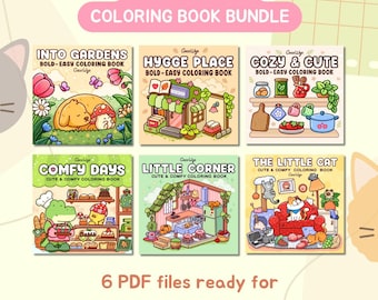 Coloring Book Ultimate Bundle Bold and Easy for Kids and Adults, Cute ...