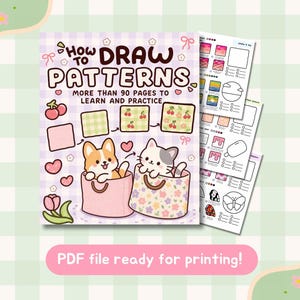 How to Draw Patterns Coloring Book + Extra Pages - Coloring Pages for Kids and Adults, Instant Download Printable PDF