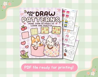 How to Draw Patterns Coloring Book + Extra Pages - Coloring Pages for Kids and Adults, Instant Download Printable PDF