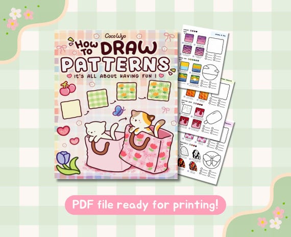 How to Draw Patterns Coloring Book + Extra Pages - Coco Wyo Coloring Pages for Kids and Adults, Instant Download Printable PDF