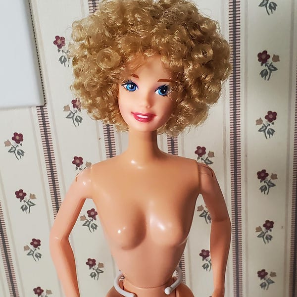 OOAK superstar vintage barbie hybrid blonde hair curly reroot doll