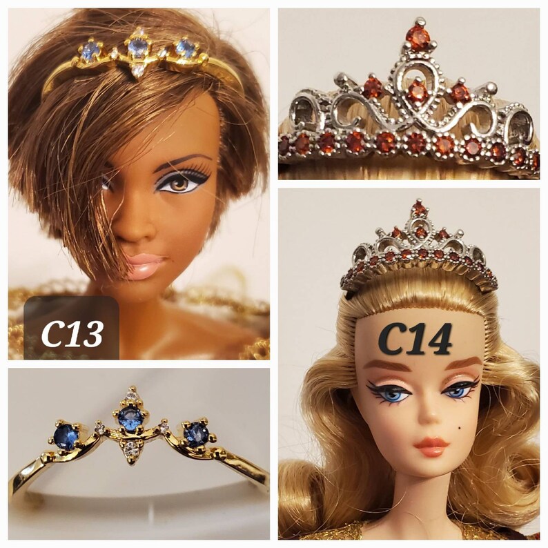 1/6 COLORED Metal Tiara Crown Crystal Barbie Phicen Queen - Etsy
