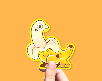 Naklejka Bananasaurus: Błyszcząca, wodoodporna naklejka winylowa