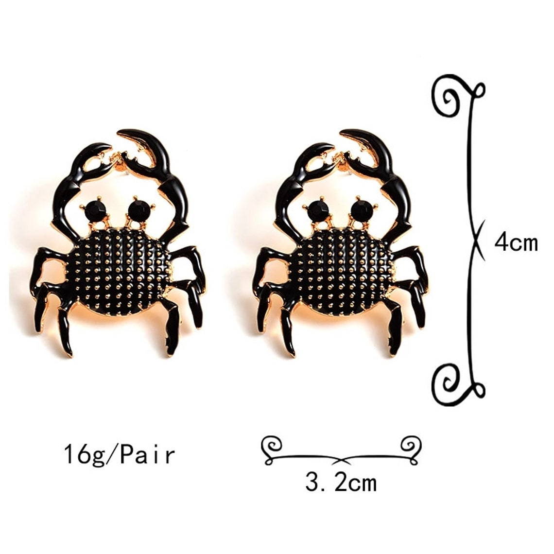 Crab Statement Earrings Enamel Earrings Fun Jewellery Etsy UK