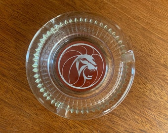 ヴィンテージ MGM グランド カジノ ライオン ロゴ クリアガラス 灰皿