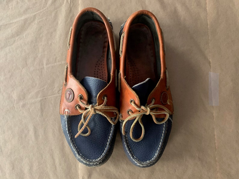Vintage Dooney & Bourke Navy Leather Boat Shoes Loafers | Etsy