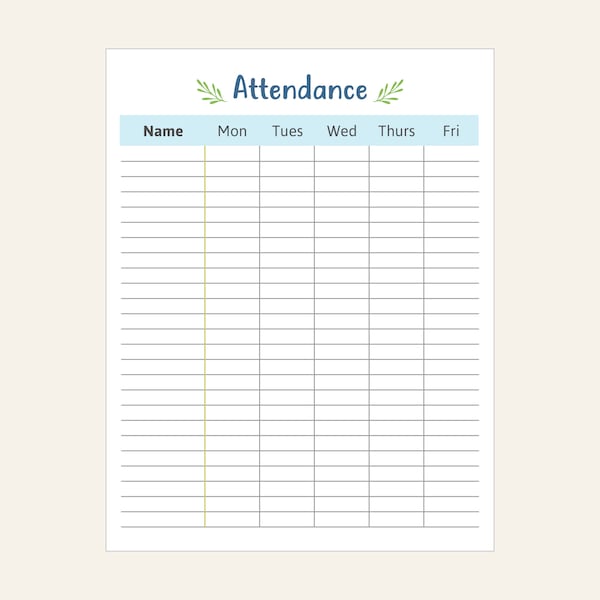 Sub. Time Sheet.pdf Sub Attendance Sheet - Etsy