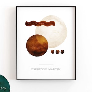 Espresso Martini | Printable Wall Art, Modern Minimalist Watercolor Cocktail Print for the Kitchen, Bar, or Living Room | INSTANT DOWNLOAD