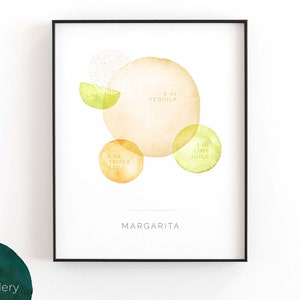 Margarita | Printable Wall Art, Modern Minimalist Watercolor Cocktail Print for the Kitchen, Bar, or Living Room | INSTANT DOWNLOAD