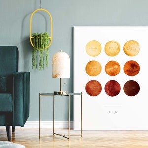 Beer Types & Colors Vertical Printable Wall Art, Modern Minimalist Watercolor Print for Kitchen, Bar, or Living Room INSTANT DOWNLOAD image 5