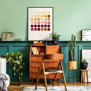 Carta de colores de vino / Arte de pared imprimible vertical, impresión de acuarela minimalista moderna para la cocina, el bar o la sala de estar / DESCARGA INSTANTÁNEA imagen 7