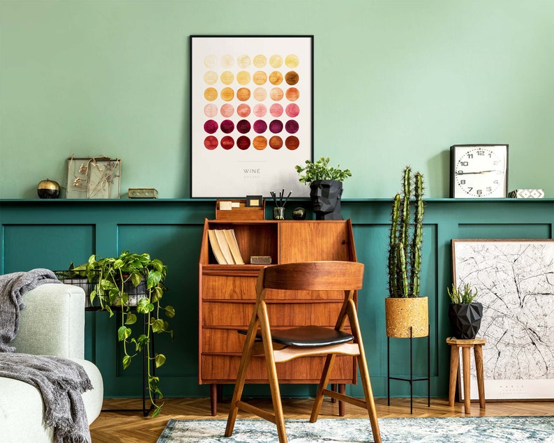 Carta de colores de vino / Arte de pared imprimible vertical, impresión de acuarela minimalista moderna para la cocina, el bar o la sala de estar / DESCARGA INSTANTÁNEA imagen 7
