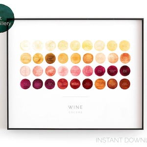 Vino Color Gráfico / Horizontal imprimible arte de la pared, moderno minimalista acuarela impresión para la cocina, barra, o sala de estar / DESCARGA INSTANTE