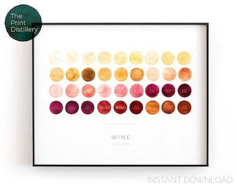 Vino Color Gráfico / Horizontal imprimible arte de la pared, moderno minimalista acuarela impresión para la cocina, barra, o sala de estar / DESCARGA INSTANTE