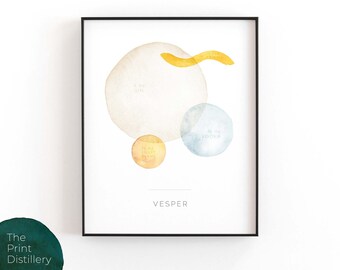 Vesper Martini | Printable Wall Art, Modern Minimalist Watercolor Cocktail Print for the Kitchen, Bar, or Living Room | INSTANT DOWNLOAD