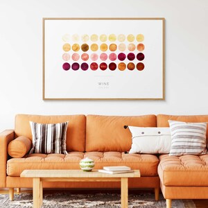 Wine Color Chart | Horizontal Printable Wall Art, Modern Minimalist ...