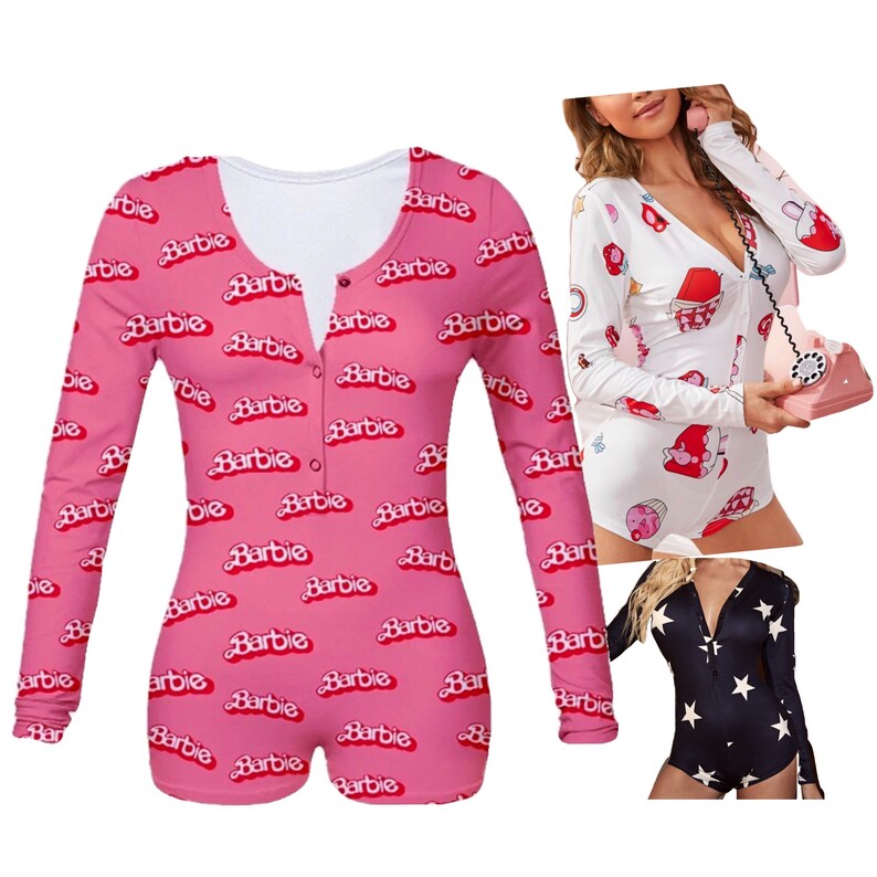 Barbie Pajama Romper Adult Onesie | Etsy