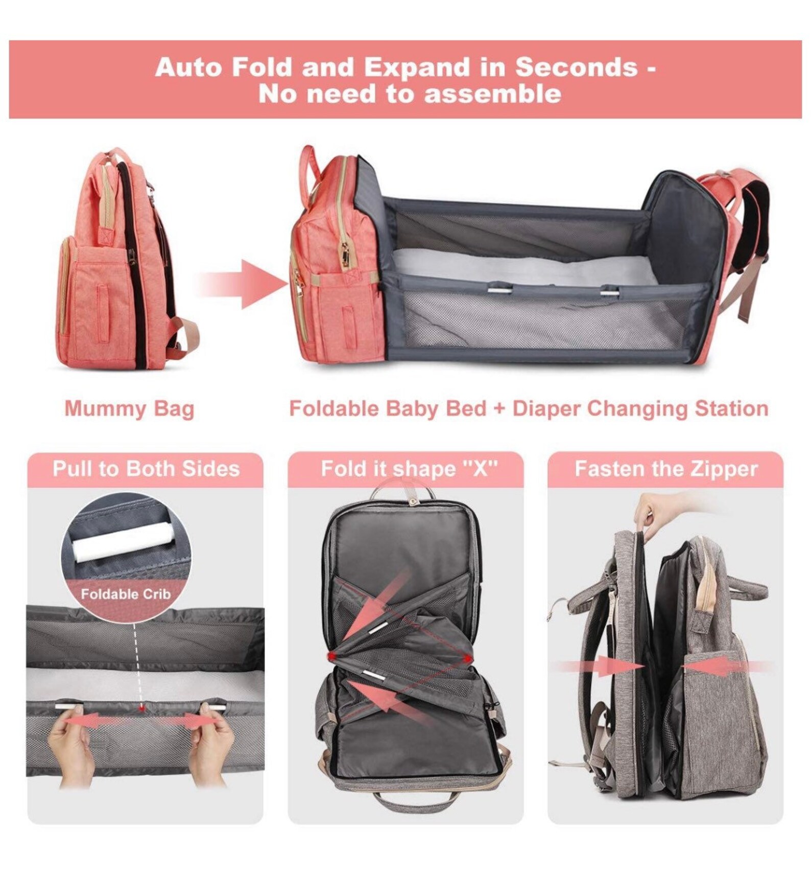 Portable Travel Diaper Bag Waterproof Etsy