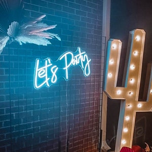 Let&#39;s Party Neon Sign, Custom Wedding Party LED Neon Light, Halloween Party Decor, Kerstfeest, Feestdagen Evenement Feestachtergrond Muurdecoratie