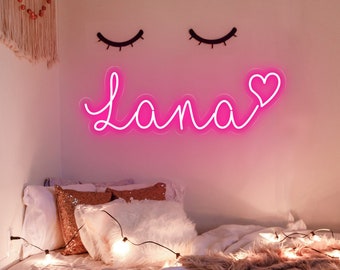 Benutzerdefinierte Neon Namen Schild, Kinder Schlafzimmer Neon Schild Licht, Light Up Namensschild, Teenager Jungen Zimmer Dekor Mädchen Schlafzimmer Ideen, Wohnheim Dekor, Geschenk für Kinder