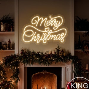 God jul-hjärta neonskylt, anpassad jul-LED neonljus väggdekoration, julbar butik högtidsfest evenemang dekoration julklapp