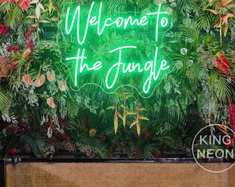 Welcome to the Jungle Neon Sign, Custom Welcome Neon Light, Bedroom Home Office Wall Decor, Bar Party Room Decorations, Neon Signage Art