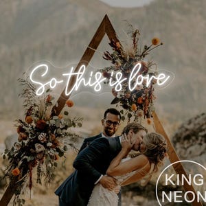 Quindi questo è l'amore Insegna al neon, Insegna luminosa al neon a LED per matrimonio personalizzata Decorazione da parete per camera da letto, matrimonio, festa di fidanzamento, sfondo, regalo per l'amante