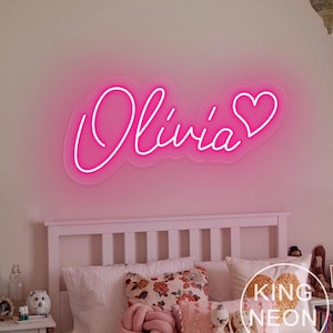 Insegna al neon personalizzata con nome per bambini, decorazione da parete con luce al neon a LED per cameretta dei bambini, regali di compleanno personalizzati, regalo di Natale