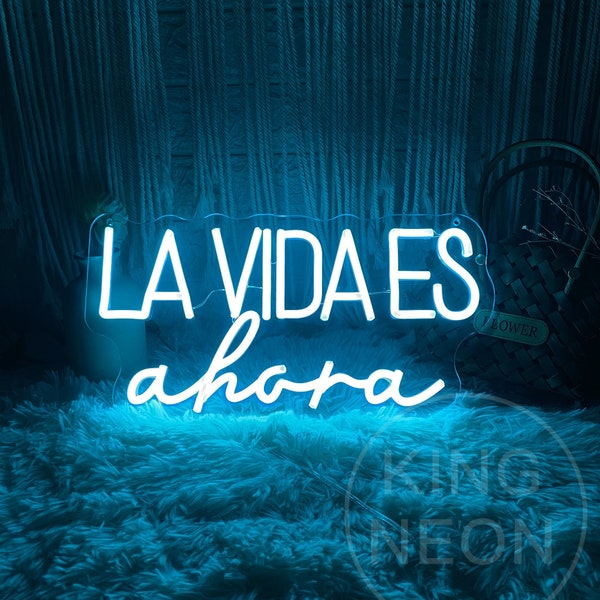 La Vida Es Ahara Neon Sign,Custom Spanish Neon Light,Neon Sign Art for Home Bedroom,Minimalism Wall Art,Dorm Room Sign,Personalized Gifts